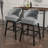 28.75'' H  Swivel Counter Bar Stool Fabric Upholstered Island Stools With 180° Swivel Seat Gray-454526020-295036149