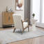 Chaise d'appoint Mid-Century moderne avec structure en bois, chaises de salon rembourrées avec coussin de taille, fauteuil de lecture pour véranda de chambre à coucher-752000417-752000429