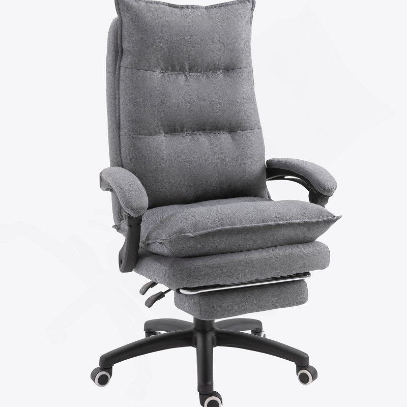 Fauteuil de bureau pivotant pivotant, inclinable avec repose-pieds rétractable et rembourrage double