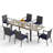 Rectangle Outdoor Patio Dining Set Wooden-look Expandable Heavy Duty Metal Table With Cushioned Chairs-98983012