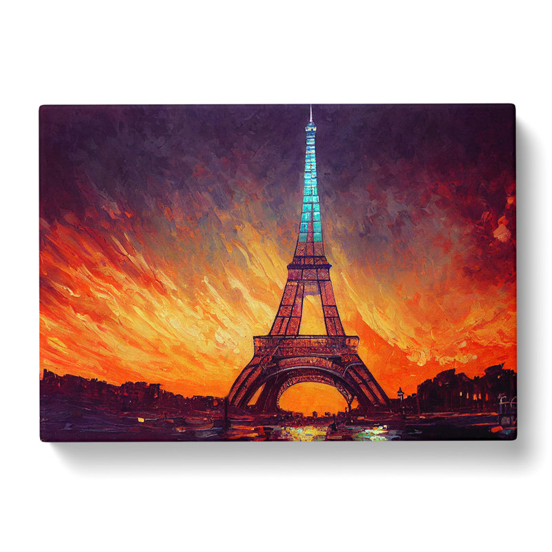Eiffel Tower Painting - Wrapped Canvas Painting, 35cm H x 50cm W x 3cm D
