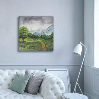  «Path To The Mountains I - Mini Series» par Anika Goodhue, art mural sur toile, 18 po x 18 po