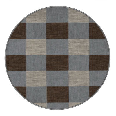 Machine Washable Botanical Brown Area Rug