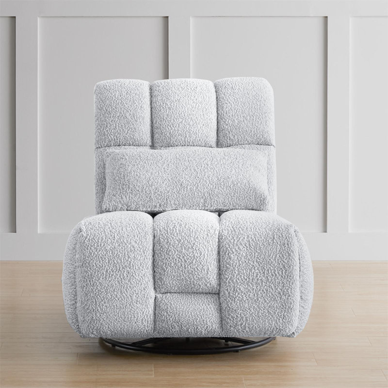 Fauteuil inclinable électrique pivotant de 34,3 po, Polyester gris