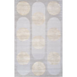 Edgy Handmade Bamboo and Silk Geometric Area Rug