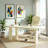Beige-white Curved Solid Wood desk-124260457-124260372