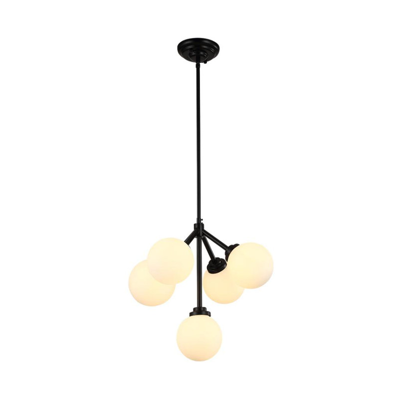 Luminaire suspendu géométrique 5 lumières grappe Rubinstein
