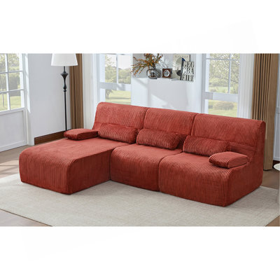 Modern Sectional Sofa 98" Boneless Sofa L-shaped Sofa Couch Cozy Sofa for Living Room