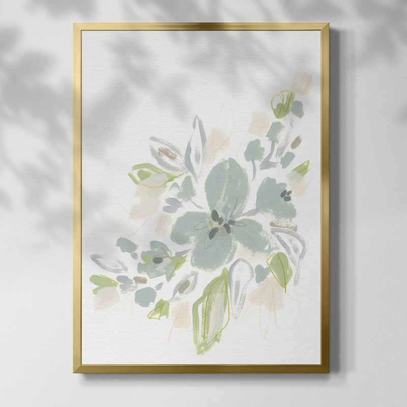 " River Rocks Contour II ", Gold Framed Canvas, No Mat