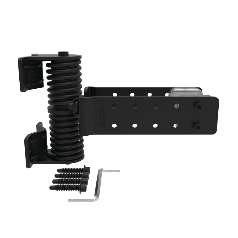 Black Powder-Coated Steel Self-Closing Gate Device