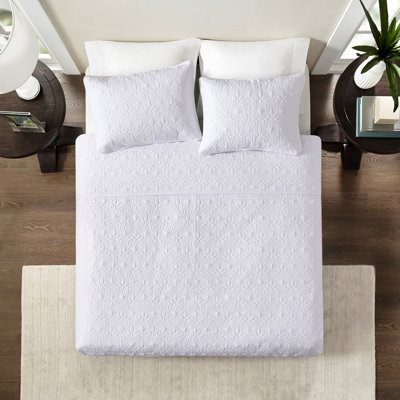 Literie réversible très grand / très grand blanc - utilisation à l'année, base en coton prélavé, courtepointe charmante et courtepointe pour couleur, choix polyvalent, rembourrage, décoration