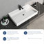 Lavabo de salle de bain mural 31-1 / 2 po x 19 po en résine de pierre avec trou pour robinet