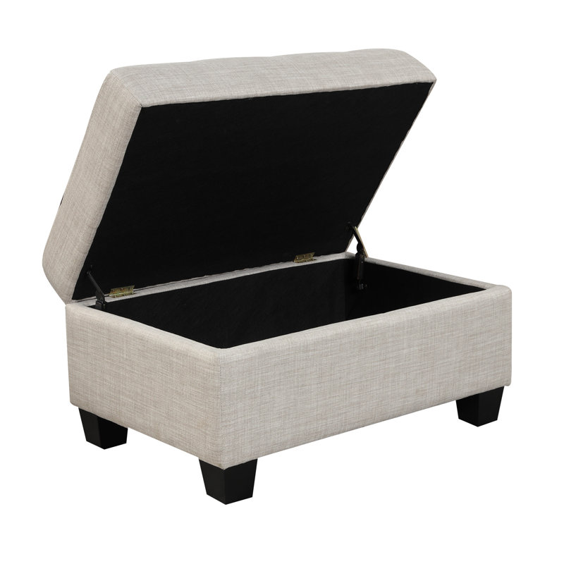 Jessaca U Shaped Sectional Sofa Couch with Storage Ottoman, Beige Linen