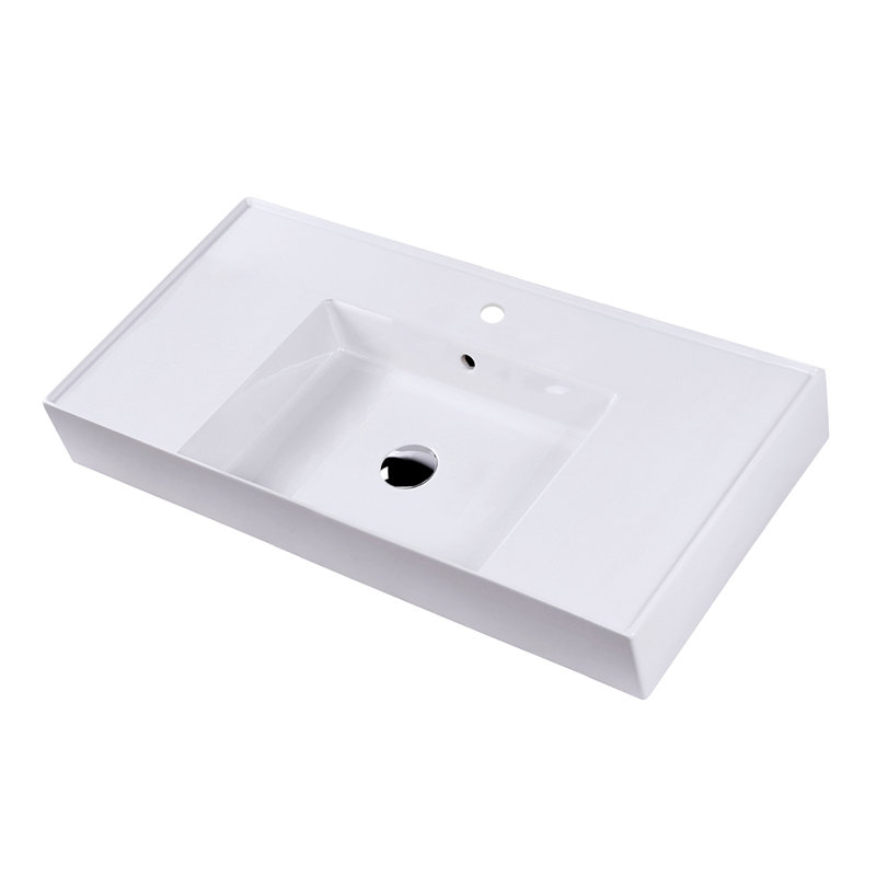 Aquaotto 40.25'' L Bathroom Sink, Single Hole Faucet
