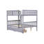Lit superposé double au-dessus de double avec 2 tiroirs, convertible en 2 lits doubles-933608108