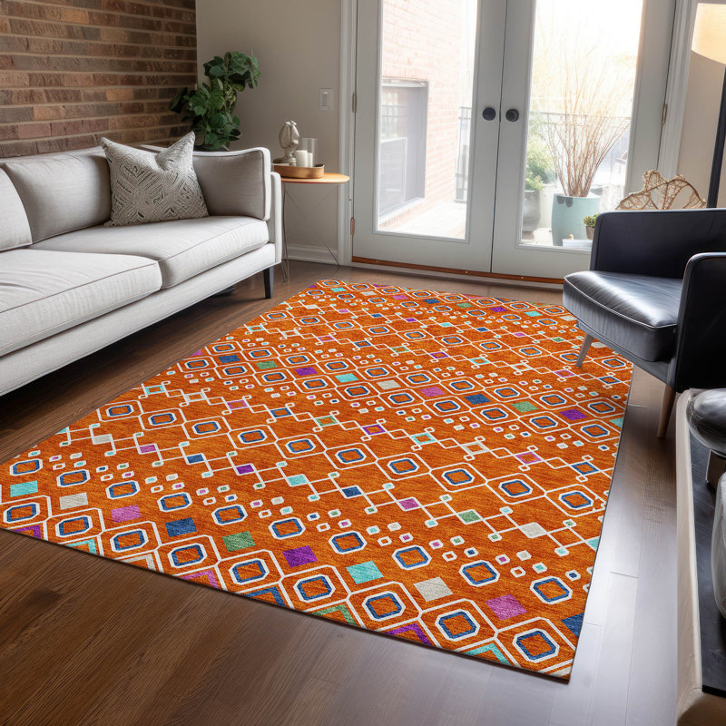 Tapis rectangulaire Aleighna avec envers antidérapant, Rectangulaire 3 pi x 5 pi