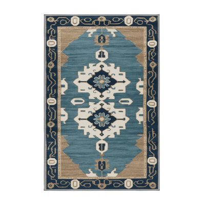 Washable Aegean Coast Coastal Area Rug