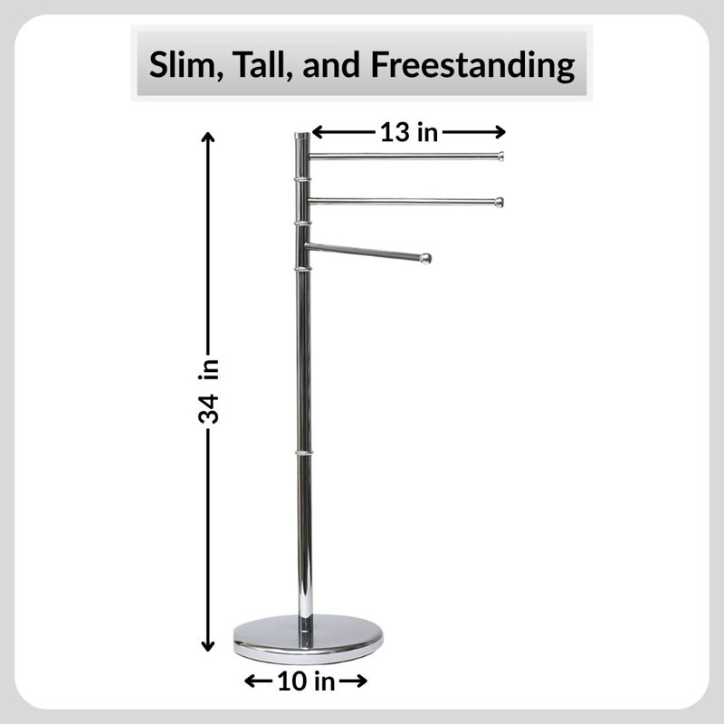 Freestanding 3-Arm Towel Rack in Stainless Steel