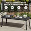 Ensemble de salle à manger rectangulaire pour patio pour 6 personnes avec trou pour parasol, structure en aluminium et fauteuils inclinables pliés L 81,5 po x l 38 po-1698186893-1698186892