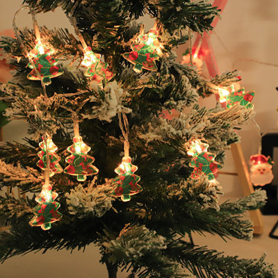 Décorations de lumières de Noël, guirlande de lumières d'arbre de Noël à piles de 9,8 pi 20 DEL (non incluses), guirlandes de Noël imperméables pour les fêtes