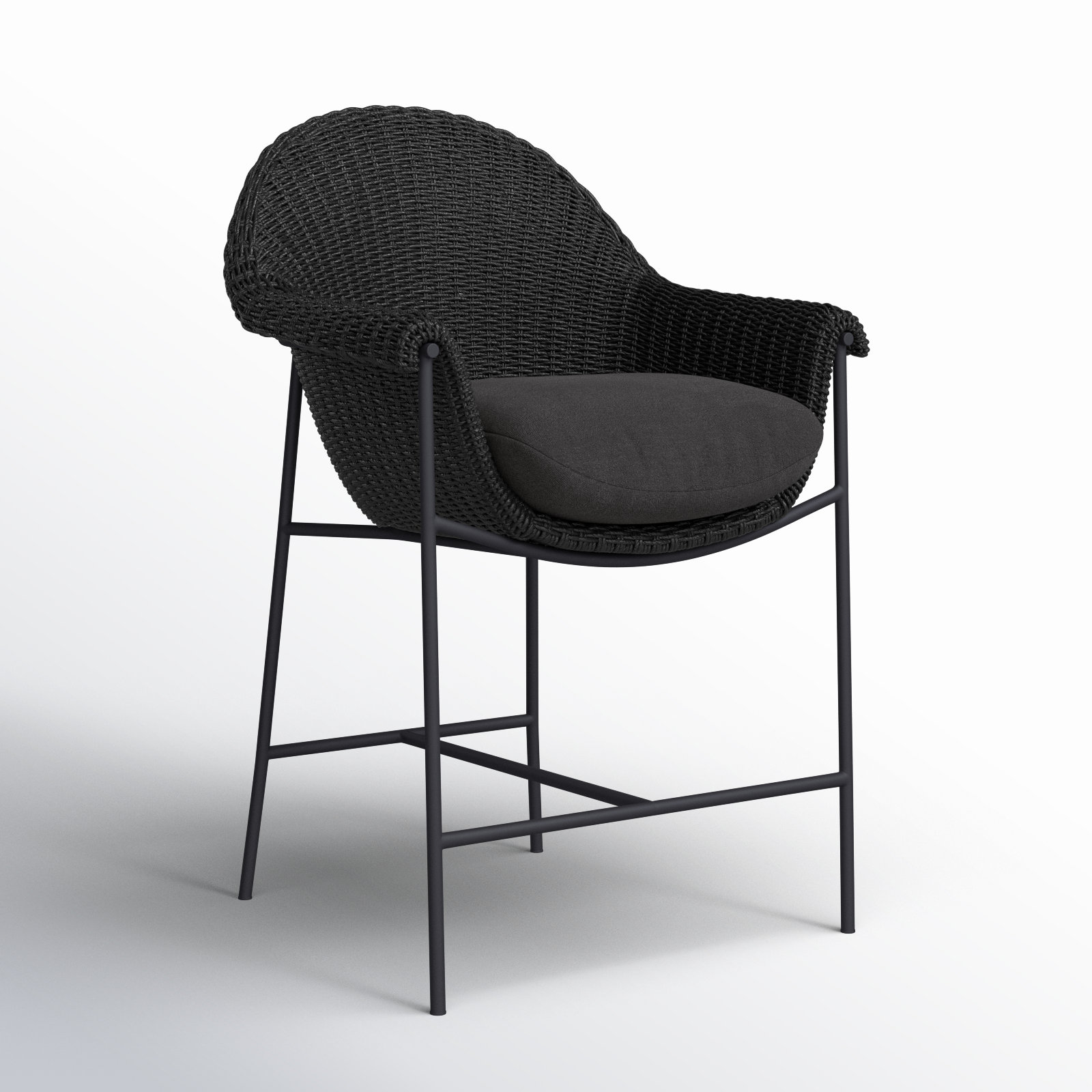 Rivah Patio Bar Stool, Gray/Black