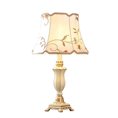 Beige Patterned Gauze Table Lamp., Bedside Lamps Night Stands Farmhouse Vintage  Nightstand Lamp Reading Light Home Office Dorm Desk Decorate Gifts Farmhouse Table Lamps for Bedroom,Living Room