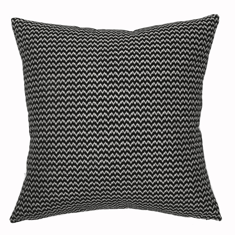 Bergen Square Pillow Cover & Insert, Black, 22" x 22"