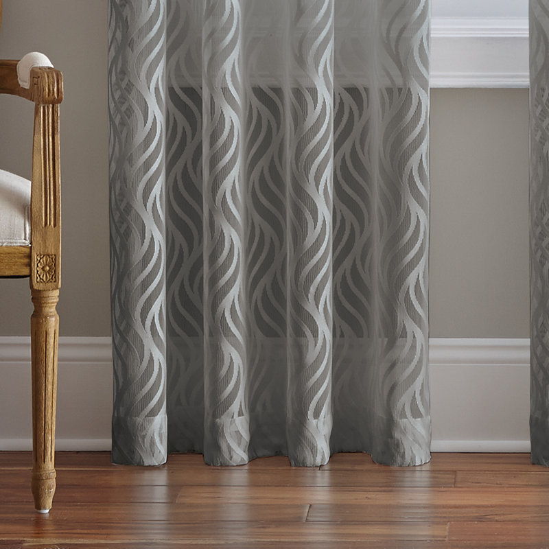 Ballera Sheer Curtain Single Panel, 50" W x 84" L, Gray