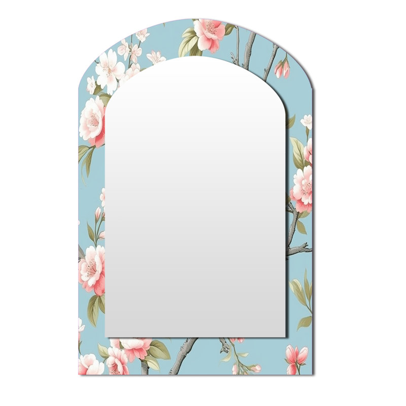 Leny - Miroir floral en métal, 43 po x 33 po