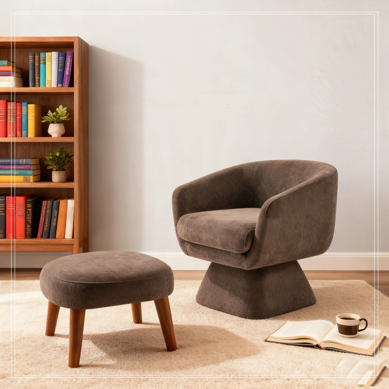Chaise de loisir rembourrée avec repose-pieds, Gris foncé