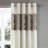 Lattice Cut Velvet 66x72 Inch Lined Eyelet Curtains Two Panels Natural