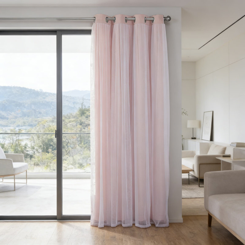 Paquet de 2 rideaux double couche - Panneaux obscurcissant et occultant avec œillets, écoénergétiques pour une utilisation à l'intérieur