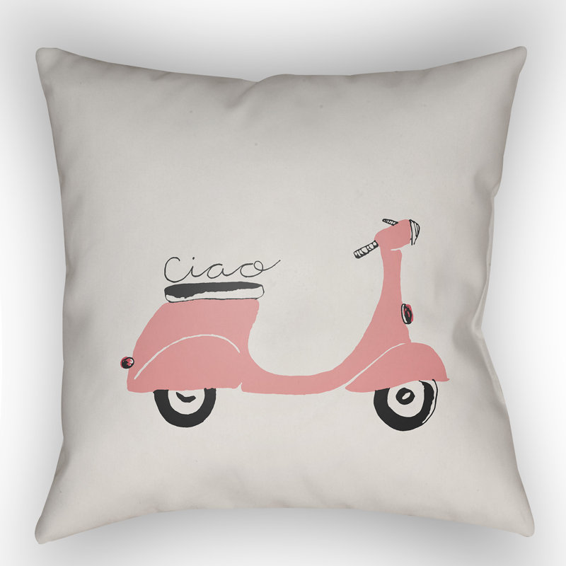  Indoor/Outdoor Throw Pillow, 18" H x 18" W x 4" D, Pink