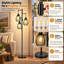 Lampe sur pied industrielle à 3 lumières avec ampoules Edison et variateur de salon
