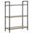Three Tier Metal Bookshelf With Wooden Shelves-2085555003