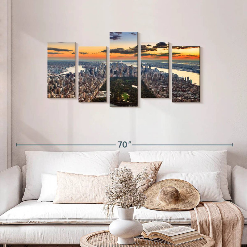 NY Central Park Aerial View, 24" H x 49" W