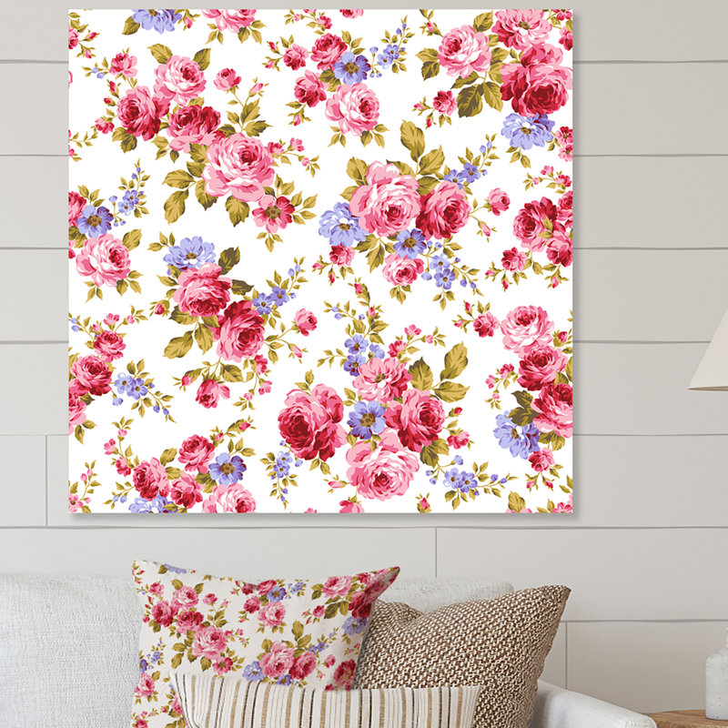 " Pink Roses Composition ", 36" H x 36" W x 1.5" D, Wrapped Canvas