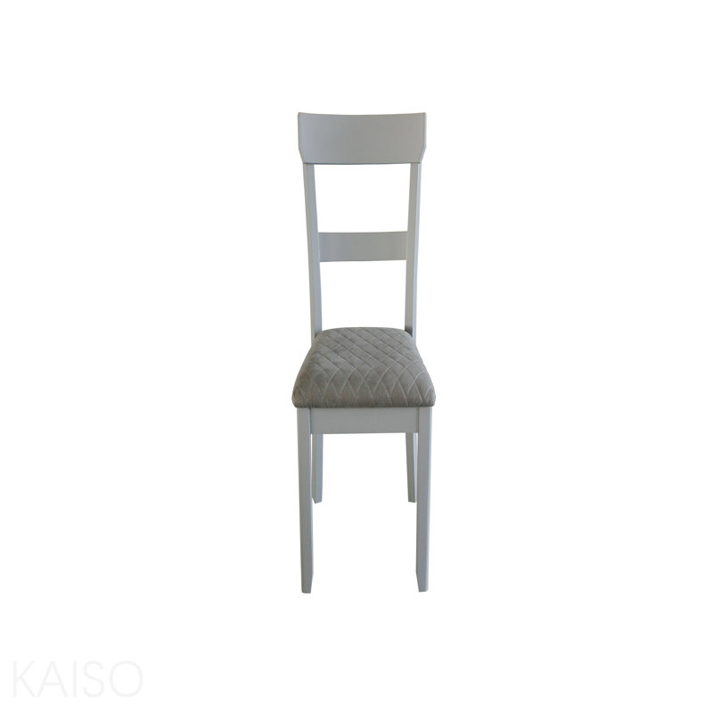 Chaise d'appoint en tissu deux tons gris et perle grise (ensemble de 2)