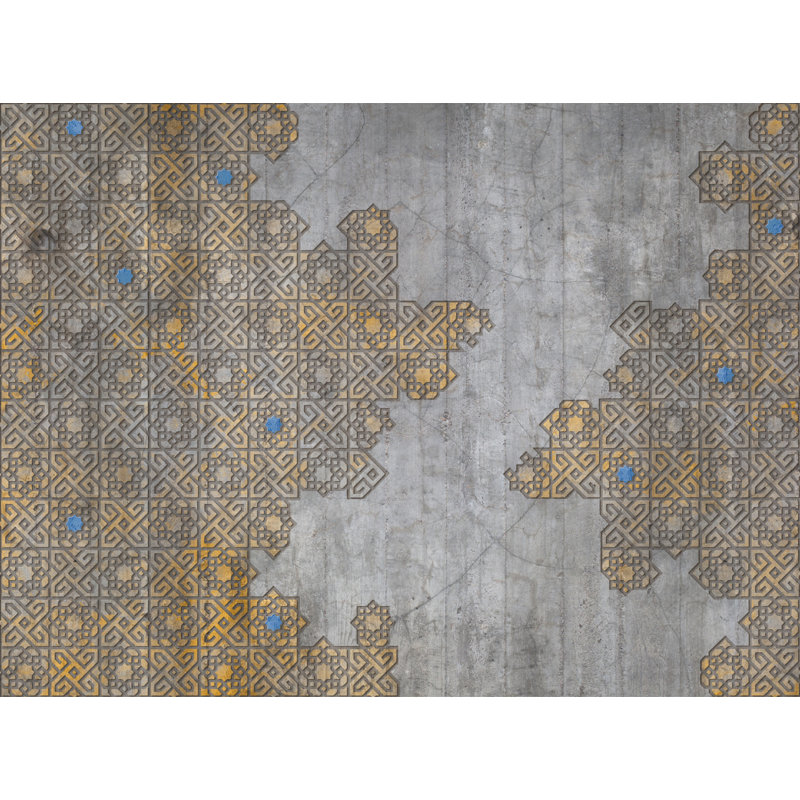 Papier peint amovible à motif de carreaux géométriques brun, L 105,96 po x l 187 po