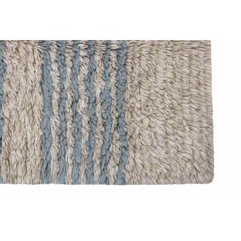 Regina Giménez Hand Tufted Wool Moroccan Area Rug in Sea Shell/Almond Frost/Smoke Blue/Sandstone