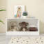 Boîte de rangement ouverte pour enfants, bac de rangement en bois blanc pour jouets en peluche, livres, chambre de bébé ou salle de jeux
