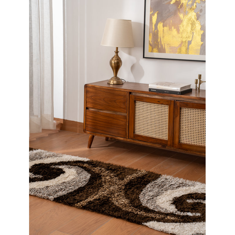 Tapis de couloir en polyester touffeté à la main Heller - Tapis de couloir, multicolore, abstrait, moderne et contemporain