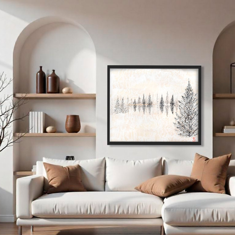 Monoscape V by Karen Biery - Print, H 12 po x l 16 po, Cadre flottant noir