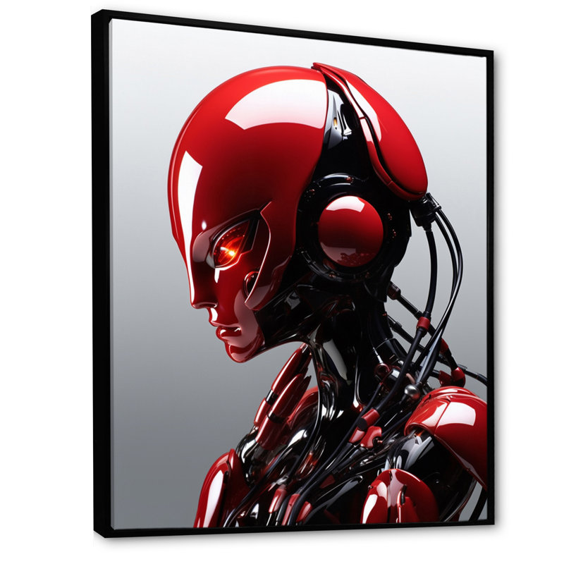 " Beastly Robot II ", Black Floater Framed, 32" H x 16" W x 1" D