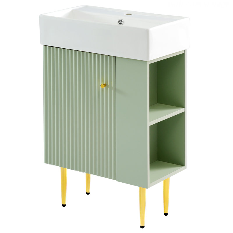Meuble-lavabo de salle de bain de style moderne avec meuble-lavabo simple en céramique, Vert