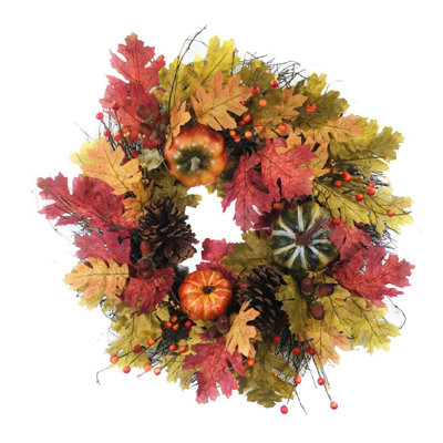 Couronne de polyester citrouille 24 po