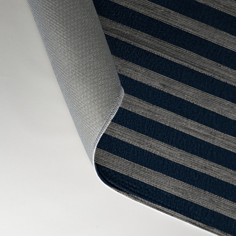 HorizontalStripes Gray Indoor and Outdoor Area Rug, Rectangle 5' x 7'