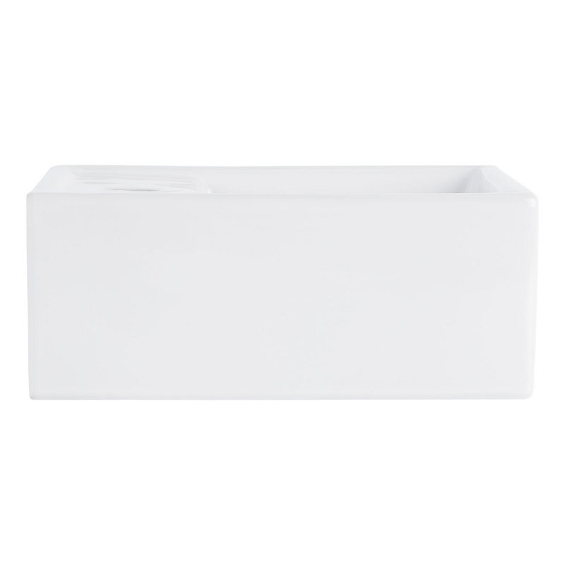18" Kaisy White Porcelain Rectangular Wall Mount Bathroom Sink with Overflow