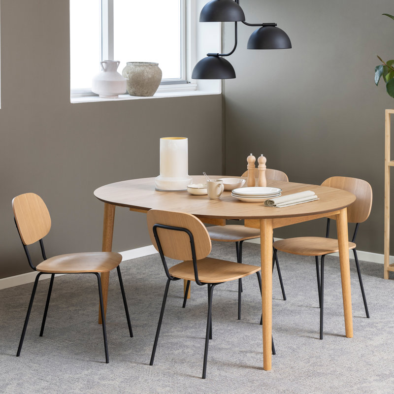 McGuffey Extendable Round Dining Table, Brown