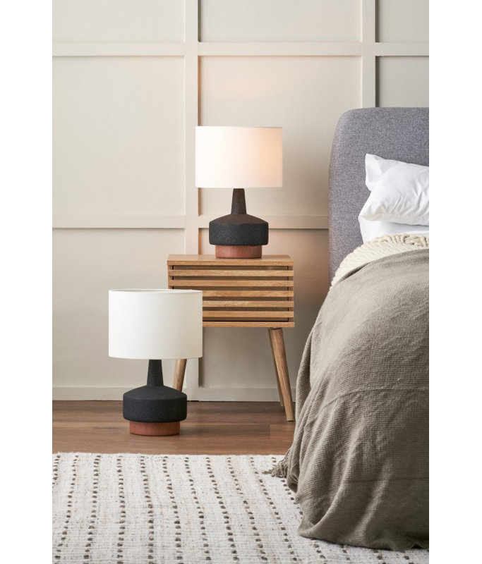 Elencourt Ceramic Table Lamp, Natural, Black